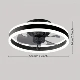 1pc Ceiling Fan With Lights, LED Adjustable Silent Ceiling Fan With Remote Control, 6-speed 60W Reversible Contemporary Ceiling Fan For Bedroom, Study, Restaurant, Etc.(19.7 , 15.7 , Black)