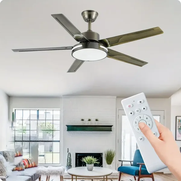 1pc 52 Inch Ceiling Fan Lights LED Fan Chandelier With Remote Control, Vintage-style Ceiling Fans Lights For Porch, Patios, Livingroom, Bedroom, IH-BZ03-FAN