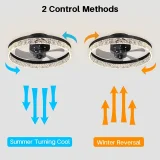 1pc Ceiling Fans With Lights, Smart Ceiling Fan With Remote Control, Dimmable 3 Color 6 Speeds, Low Profile Ceiling Fan Light, For Bedroom Living Room Kitchen (Black, White)