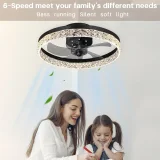 1pc Ceiling Fans With Lights, Smart Ceiling Fan With Remote Control, Dimmable 3 Color 6 Speeds, Low Profile Ceiling Fan Light, For Bedroom Living Room Kitchen (Black, White)