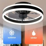 1pc Ceiling Fan With Lights, LED Adjustable Silent Ceiling Fan With Remote Control, 6-speed 60W Reversible Contemporary Ceiling Fan For Bedroom, Study, Restaurant, Etc.(19.7 , 15.7 , Black)