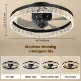 1pc Ceiling Fans With Lights, Smart Ceiling Fan With Remote Control, Dimmable 3 Color 6 Speeds, Low Profile Ceiling Fan Light, For Bedroom Living Room Kitchen (Black, White)