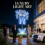 BJ-Motif-C4  Luzes Decorativas Paisagísticas Personalizadas | Escultura de Arte LED para Exterior