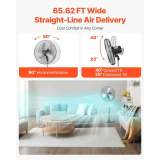 VEVOR 20 Inch Industrial Pedestal Fan, 3-Speed Oscillating Fan with Adjustable Height, 18/20/30 Inch Optional