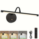 Art Picture Light, Rechargeable Remote Control Wall Picture Light, 3-Color Adjustable Color Temperature, Magnetic Installation, Optional Black/Gold Housing – Suitable for Wall Washing, Photography, Murals, Artwork and Display Lighting