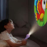 Mini Projector Flashlight with 3 Projection Slides, 24 Patterns including Animals, Dinosaurs, Vehicles, Space & More, Halloween Gift