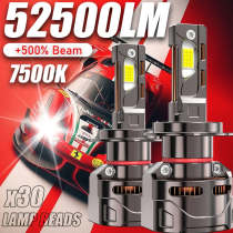 2-Pack H4 H7 9005 9006 H11 H1 H13 Headlight LED Car Headlights, 500% Super Bright, Canbus External Driver, 52500LM, Ultra-Long Life Fast Cooling Fan - B13, No Battery Included