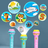 Mini Projector Flashlight with 3 Projection Slides, 24 Patterns including Animals, Dinosaurs, Vehicles, Space & More, Halloween Gift