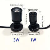 Mini rotatable LED USB 5V 1W 3W small spotlight, all-aluminum material, ceiling light with switch, suitable for exhibition counters, wine cabinets, bookshelves, small statues, art exhibitions, student reading