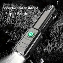 1 Piece 400mAh/800mAh Ultra-Bright Zoomable Flashlight, Compact, Rechargeable Long-Distance IPX4 Durable LED Light, Adjustable Zoom Light for Outdoor & Home Use