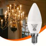 12-pack, B11/C37 LED candelabra bulb 5W 500 lumens (50W equivalent), E12 base, CRI 85+, 3000K/5000K/6500K color temperature, AC110-130V non-dimmable, suitable for home, bar, restaurant and hotel decoration