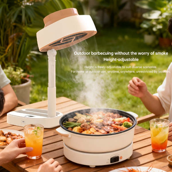 Mini Tabletop Desktop Range Hood – Portable 5-Speed Adjustable Exhaust Fan with Removable Oil-Absorbing Filter, USB Powered (Battery Not Included), Mini Kitchen Exhaust Fan for Indoor Hot Pot & BBQ, Special for Home Hot Pot/Induction Cooker Griddle