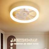 Bedroom Ceiling Fan Light with Remote Control, 17.72 Inch Diameter, Low Profile Flush Mount Upgrade Fan, 6 Speed Levels, Dimmable LED Light, Quiet DC Motor Operation
