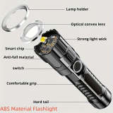 BaiHuBri Super Bright Flashlight, USB Rechargeable Telescopic Zoom Wide Beam, Handheld Adjustable Light Spot, 150 Lumen 200M Range, Emergency Backup Camping Gear, Essential for Home Emergency