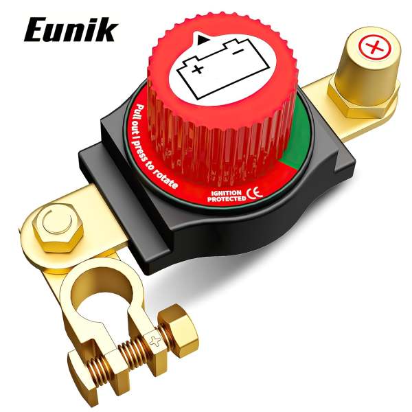Battery Disconnect Switch – 12V Battery Cut-Off / Shut-Off Kit for Cars, RVs, Trucks, 4WD, Fits Positive Terminal with Flexible Mounting