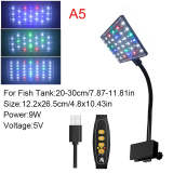Aquarium Light, Full Spectrum Aquatic Plant Grow Light, Fish Tank Light with Adjustable Brightness, Dimmable, Timer, 360° Rotatable