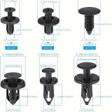 Automotive Retainer Clip Kit with 5 Removal Tools - 6 Sizes of Plastic Push-Type Trim Clips Fasteners, Car Body Bumper Fender Rivet Assortment for Trucks & Motorcycles