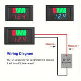 Battery Charge Level Indicator 12V 24V 36V 48V 60V 72V – Battery Capacity Tester, LED Display Voltmeter for Cars, Golf Carts, Forklifts & Electric Vehicles