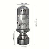 2-Pack H4 9003 HB2-QC0104 LED Car Headlight Bulbs, Mini Wireless H4 Projector Lens Fog Light Turbo LED 12V Car, H4 Automotive Lighting, H4 Modern Lighting, Reliable Performance, H4 Turbo Light, Car Enthusiasts, No Battery Included