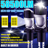 Automotive 2PCS LED Car Lights - H4/9003/HB2 - 58500LM, 6500K Cool White Light, Car Headlights, Suitable for All Environments, Ultra-High Cooling Fan, CANbus Plug-and-Play System, No Battery Needed, High/Low Beam