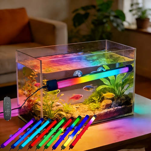 Aquarium light, fish tank light, lighting equipment, multi-functional, suitable for fish growth, multiple lighting modes, suitable for wall mounting on small and medium-sized indoor aquariums, indoor lighting tube, waterproof