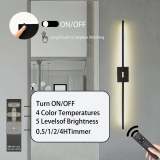 Battery-powered wall light set: 3600mAh rechargeable wall light with remote control, 360° rotatable cordless wall light decoration, suitable for TV/mirror bedroom living room, plastic base metal lamp tube