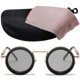 Vintage Lika Style Glasses - Rotating Design, 9-position Adjustable Aurora Gradient Lenses, Includes Glasses Case | Suitable for,, Themed Parties, and Gatherings. New Steampunk Rotating Adjustable Fashion, Unisex for Festive Wear. Full