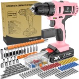 20V Cordless Drill Set 30|88|136|148pcs Electric Drill ToolBox Set | Cordless Rechargeable Electric Drill Tool Set, Equipped 1 Or 2 Battery, Hand Tools, Pliers, Bits Set, Suitable Construction, Industry & Home Decoration, Men's Gift, The Best Gift