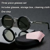 Vintage Lika Style Glasses - Rotating Design, 9-position Adjustable Aurora Gradient Lenses, Includes Glasses Case | Suitable for,, Themed Parties, and Gatherings. New Steampunk Rotating Adjustable Fashion, Unisex for Festive Wear. Full