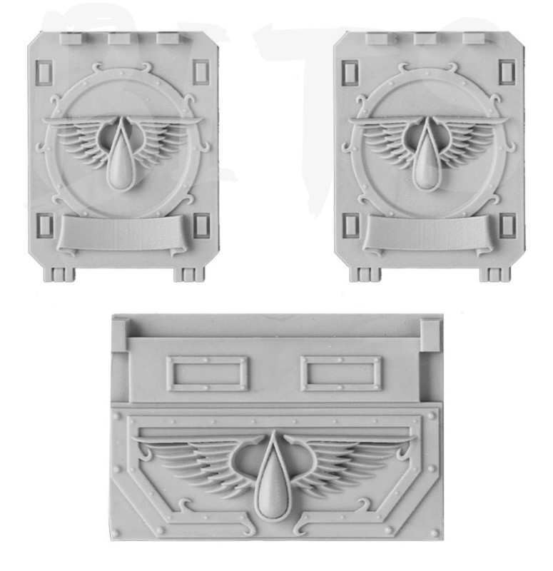 Blood Angels Rhino Doors and Frontplate bits