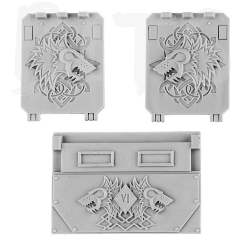 Space Wolves Rhino Doors and Front Plate bits