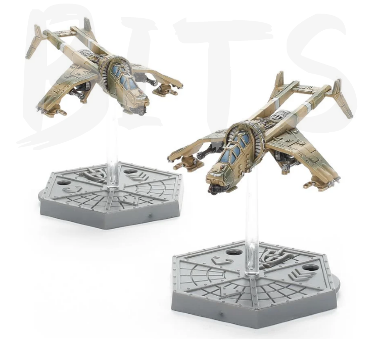 Aeronautica Imperialis Astra Militarum Vulture Gunships with Punisher Cannon bits