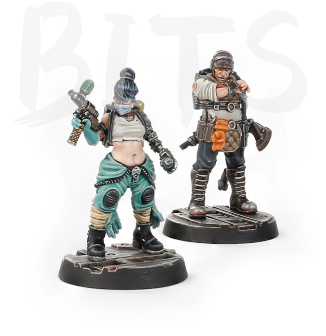 Necromunda Rogue Doc and Gang Look-out bits