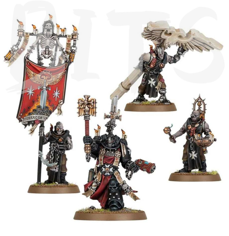 Black Templars Chaplain Grimaldus & Retinue bits