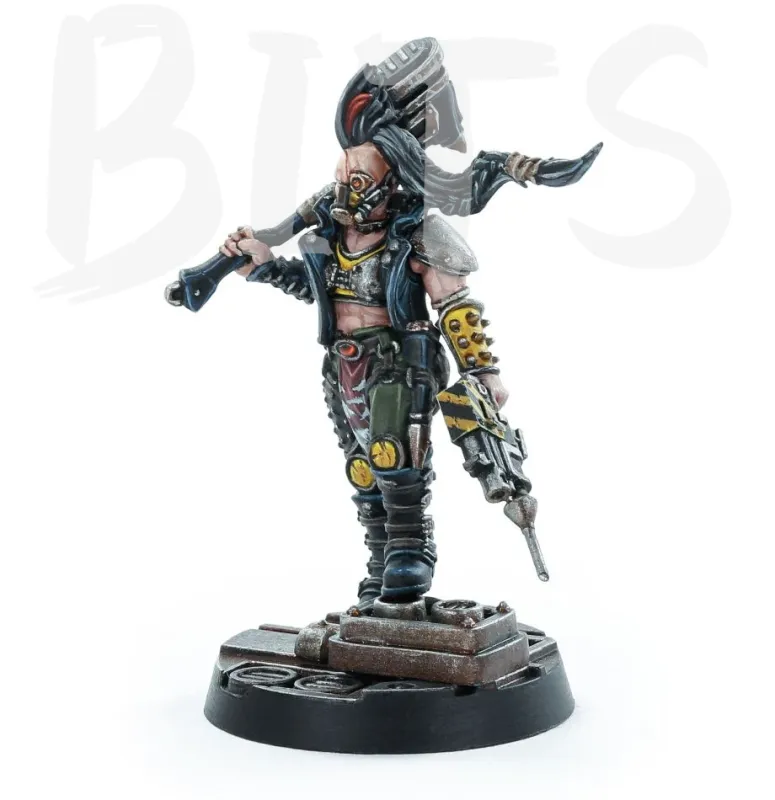 Necromunda Escher Champion with Power Hammer bits