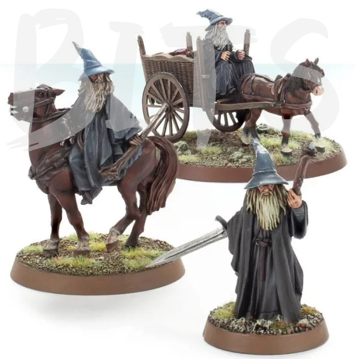 Gandalf the Grey Foot, Mounted and on Cart bits