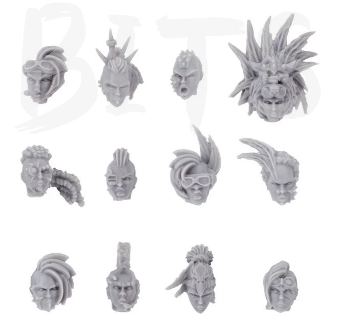 Necromunda Escher Head Upgrade Set bits