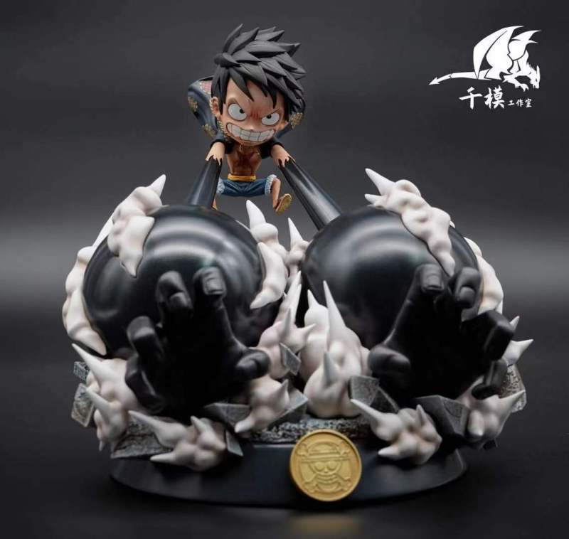 【In Stock】QianMo Studio One-piece Three Gear Luffy SD Resin Statue