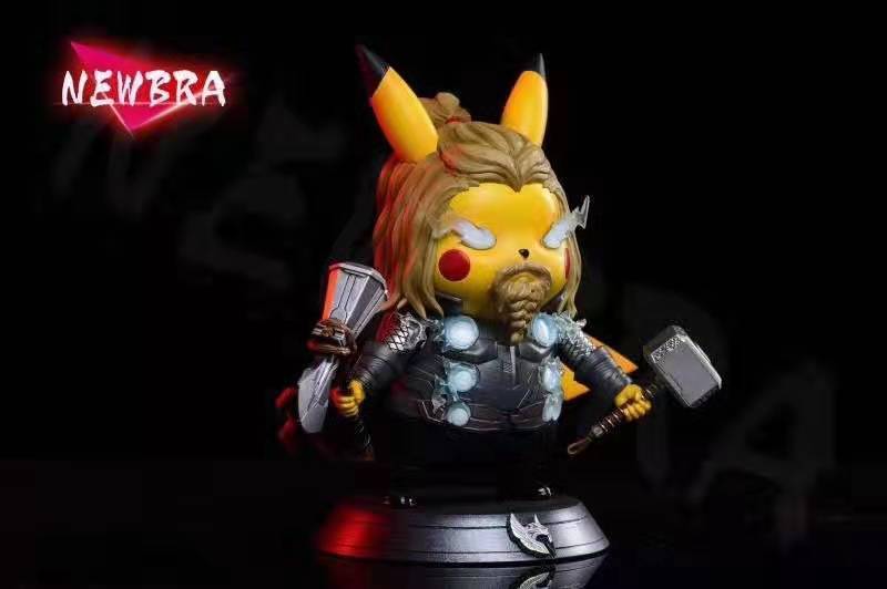 【In Stock】NEWBRA Studio Pokemon The Avengers Thor Pikachu Resin Statue