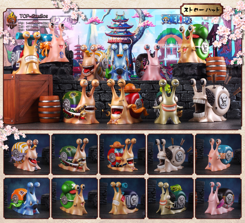 【In Stock】TOP Studio One-Piece ​Strawhat Pirates Den Den Mushi Resin Statue