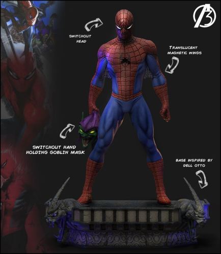 【In Stock】ALPHA 3 Studio Marvel Comics Spiderman Resin Statue