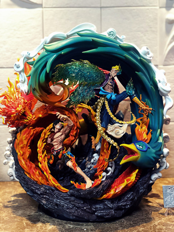 【In Stock】Miss Time Studio One Piece Ace&Marco Dragon and Phoenix Bringing Prosperity Resin Statue