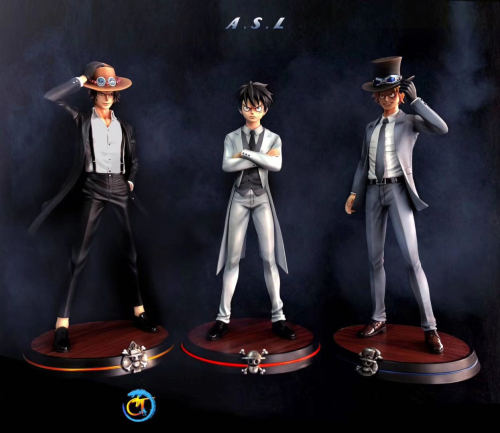 【Pre order】CT-STUDIO One Piece Business Suit Fashion Brother Three Luffy Ace Sabo Resin Statue Deposit