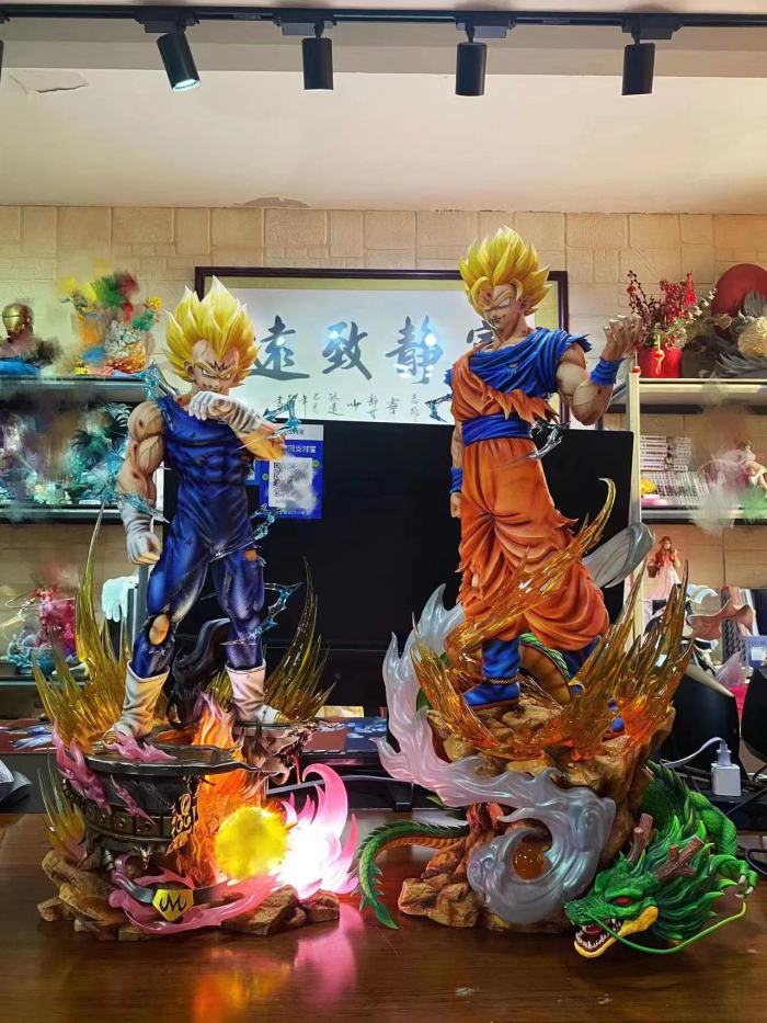 Pre order】Temple Studio Dragon Ball Z Goku SSJ2 VS Majin Vegeta 1/4 Scale  Resin