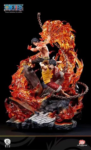 【In Stock】RYU Studio ONE PIECE Battle of Marineford Ace&Luffy 1/6 copyright Resin Statue