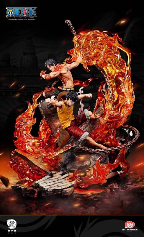 【In Stock】RYU Studio ONE PIECE Battle of Marineford Ace&Luffy 1/6 copyright Resin Statue