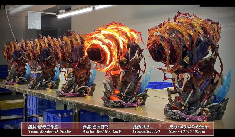 【In Stock】Monkey D Studio One Piece Red Roc Luffy Resin Statue