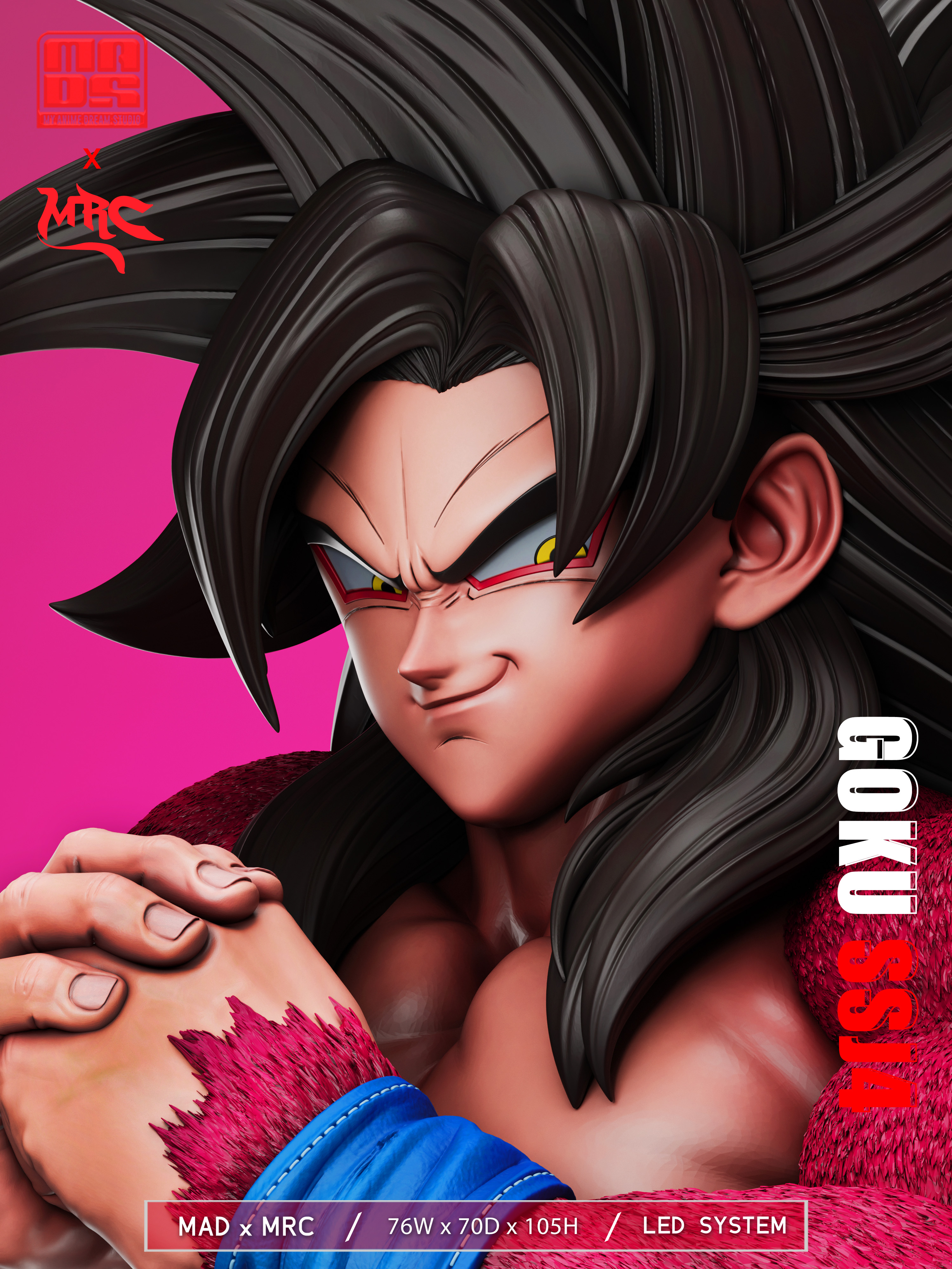 MAD Studio Dragon Ball Super Saiyan 4 Goku VS Baby Resin Statue Pre-order VIP