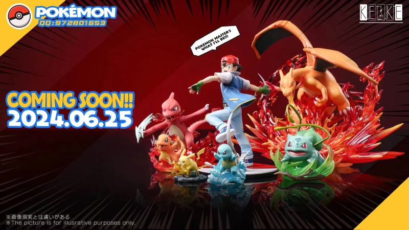 【Pre order】Keke Studio 1/20 Pokemon Ash Ketchum & Charmander Evolution Group & Pikachu Group