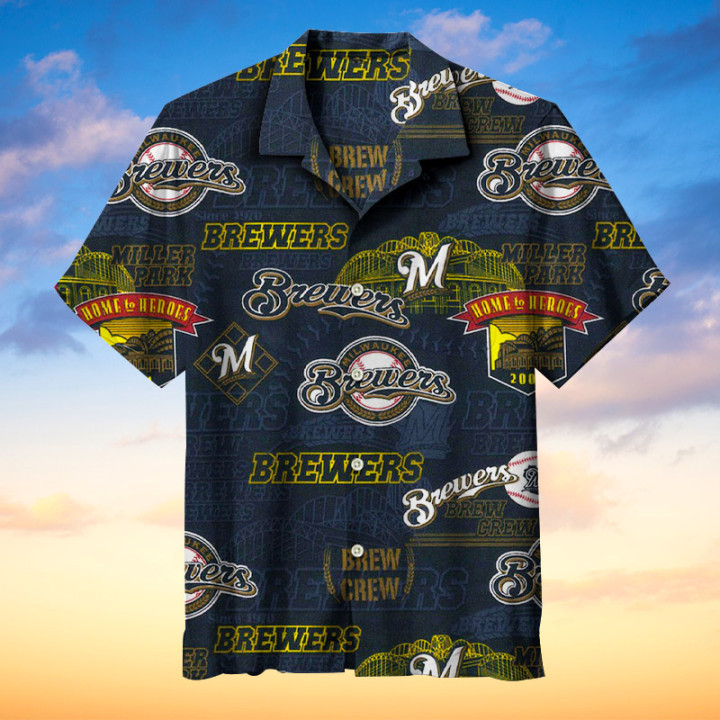 Milwaukee Brewers Hawaiian Short Sleeve Shirt